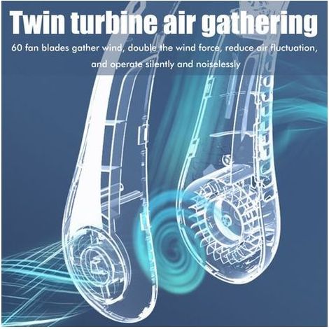 Ventilateur de cou portable mains libres, rechargeable et sans pales, puissant et silencieux, idéal pour le sport en extérieur, le bureau et les voyages. Parfait pour le sport, les voyages et le burea (1/4)