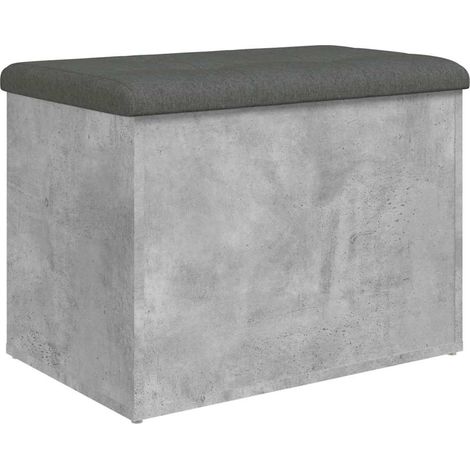 vidaXL Panca Portaoggetti Grigio Cemento 62x42x45 cm Legno