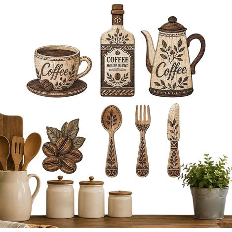 Decorazione murale in legno 2D in stile country vintage (1/5)