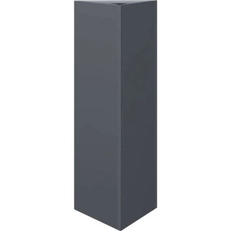 Pot de fleurs triangulaire couleur anthracite, dimensions 30x26x75 cm, en acier.