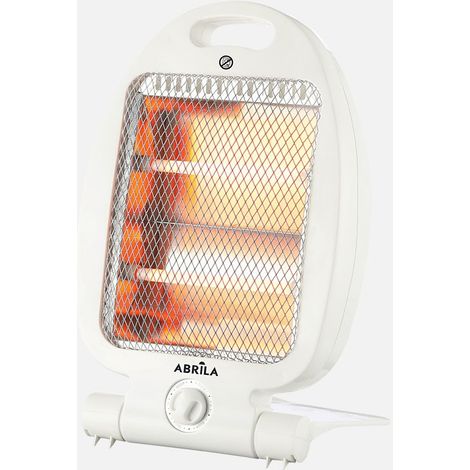 Poêle électrique au quartz Dustin 800W blanc 2 puissances portable avec anti-tombe