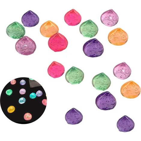 TuseRxln Pierres phosphorescentes – Multicolores – Matériau en résine lumineuse et naturelle – 50 – Décoration d'ambiance pour multicolore (1/5)