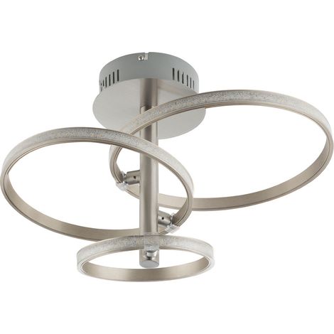 Plafonnier LED cristal anneau spot sommeil lampe de chambre d'amis argent Globo 67822-24N