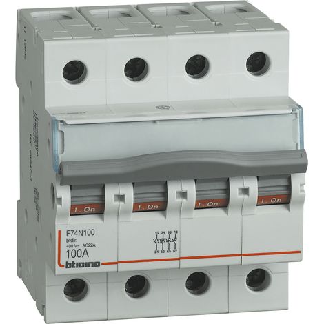 BTicino F74N100 Interrupteur-sectionneur modulaire 100A 4P 4 modules