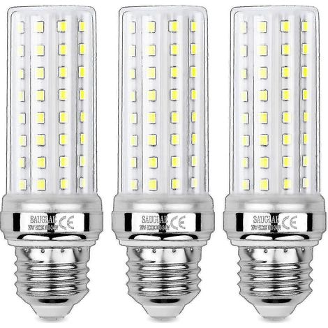 Lot de 3 ampoules LED maïs 20 W équivalent 150 W, blanc froid 6000 K, culot E27 à vis Edison (1/3)