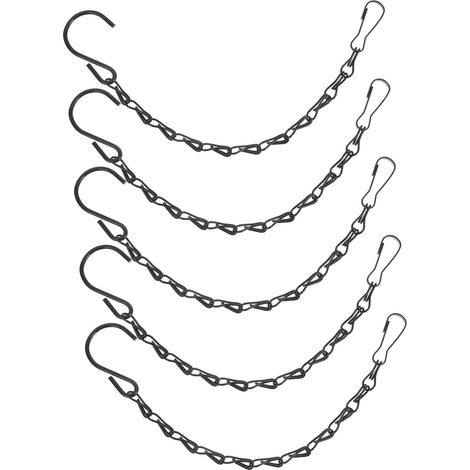 Pieces Black Hanging Chains with Hooks for Planters, Bird Feeders, Lanterns and Durable Hanging Decorations (1/5)