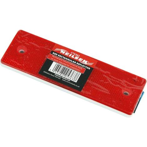 Neilsen  Red Rectangluar Stickey Back Light Rear Trailer Reflectors Caravan