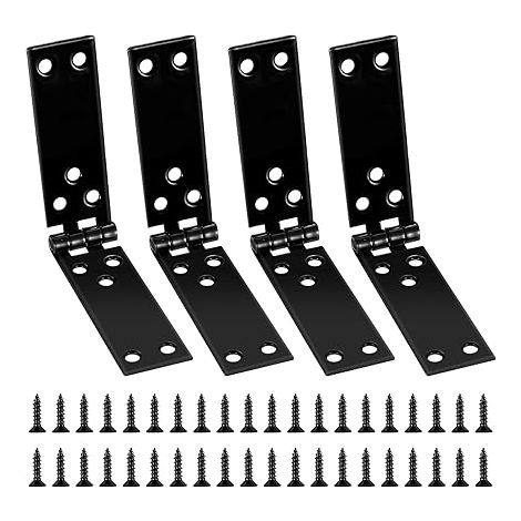 4 Pcs Charnière de Caisse, Charnière de Portes en Bois, Charnières de Porte pour Meubles, Charnières Pliante pour Boîtes Pliantes, Bande de Caisse, Bois Armoires Placard (150 x 25 mm) (1/5)