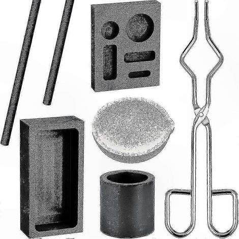 Graphitschmelzset mit 2 Tiegeln und Rührstab für Metallguss (1/3)