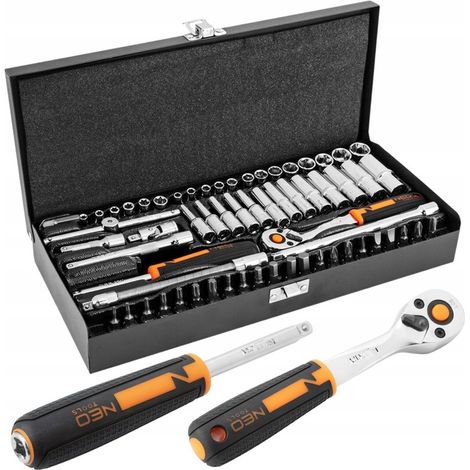 SET DI CHIAVI A BUSSOLA DA 1/4" (63 pezzi) IN VALIGETTA METALLICA