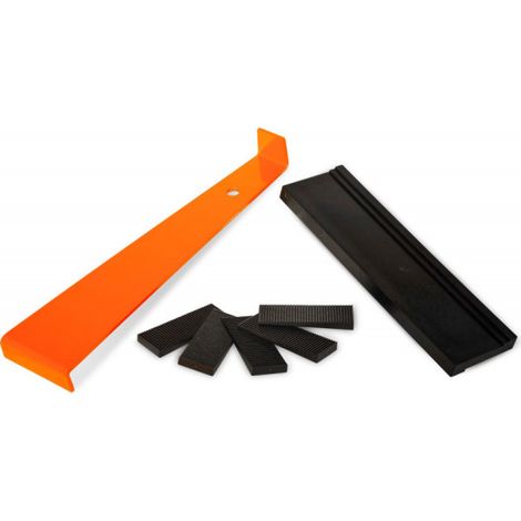 Edma – Set complet pour pose de parquet stratifié – 1 tire lame et 1 cale martyre – 20 cales pour écartement – Compatible MDF et clipsable