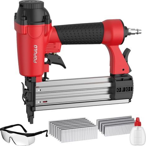 Agrafeuse pneumatique 18 GA cloueuse bois 2 en 1 tapissier bricolage légère (1/5)
