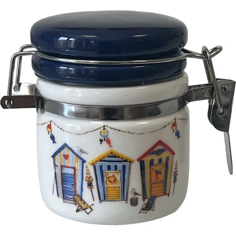 Pot à épices hermétique en Faïence avec cuillère en bois