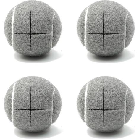 Embouts de pieds de chaise - 4 pièces - Protections de pieds de chaise - Protection de sol - Rond - Caoutchouc - 6,5 cm - Grijs - Forme de balle de tennis - Antidérapant (1/4)