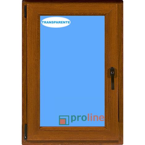 Ventana PVC 700x1000 Roble Dorado Oscilobatiente Izquierda Vidrio Transparente (1/5)