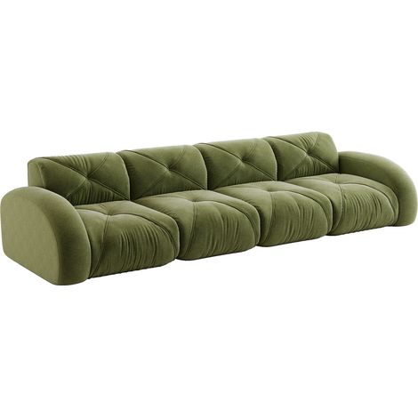 CAIziCanapé sans cadre, canapé modulable extra-large 4 places, vert