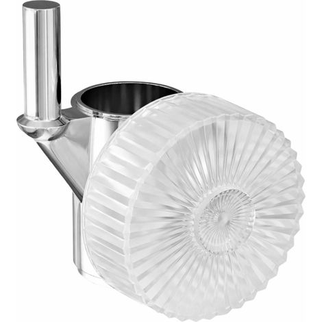 Schläfer - Supporto Scorrevole per Asta Doccia Ø 18 mm  Cursore Saliscendi 812611 con Manopola in Abs Vintage Effetto Cristallo, Perno Ø10 mm  Supporto Doccetta Abs Regolabile in Altezza Cromato