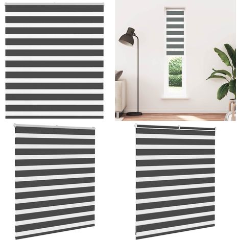 vidaXL Zebrarollo Schwarz 120x100 cm Stoffbreite 115,9 cm Polyester (1/5)