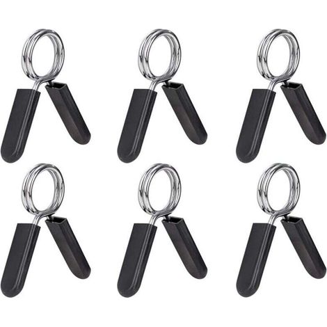 Lot de 6 Colliers à Ressort pour Haltères 25mm Barre Poids Standard Musculation Entraînement (1/4)