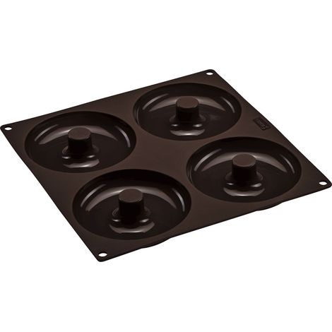 Teglia per 4 torte Lurch Flexiform con foro centrale, in silicone, 26 x 26 cm (1/3)