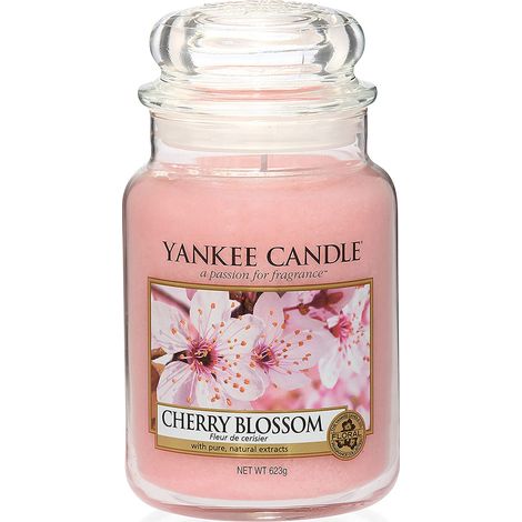 Yankee Candle Candela profumata in giara grande  Fiore di ciliegio  Durata Fino a 150 Ore  Regali perfetti per la festa della mamma per le donne (1/5)