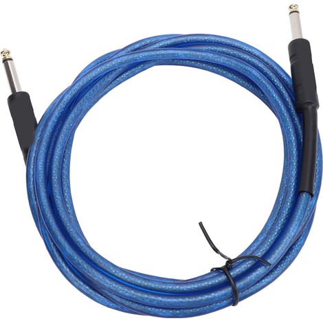 Câble pour guitare 6,35 mm mâle-mâle, réduction de bruit, câble coaxial flexible pour instrument, pour ampli basse et clavier, bleu, 3 mètres / 9,84 pieds (1/5)