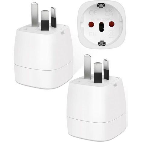 【2 Stück】 Australien-Steckeradapter, Reiseadapter-Zubehör, FR 2-Pin auf AU 3-Pin Steckeradapter für Neuseeland, Argentinien, China, Fidschi Typ I