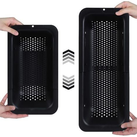 Panier égouttoir extensible pour évier - un indispensable pour votre nouvelle cuisine (noir, 1 pièce)