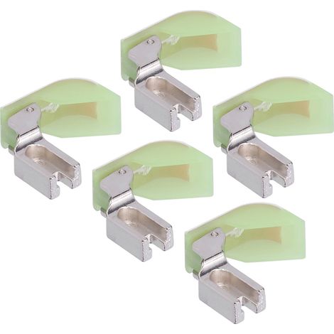 Lot de 5 pieds-de-biche pour machine à coudre industrielle, en acier inoxydable et plastique, pour tapis de course, coton. Accessoires inclus : acier inoxydable, plastique. (1/5)