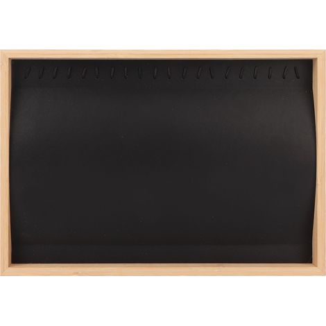 Écrin de rangement pour bijoux, présentoir à colliers, boucles d'oreilles et bagues, boîte de rangement noire avec couvercle, vitrine de présentation pour usage domestique (1/5)