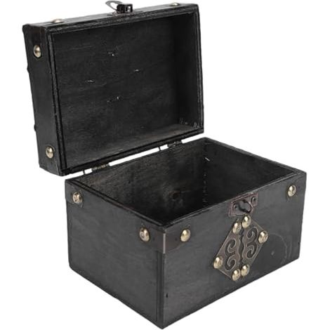 Boîte de rangement vintage en bois, organisateur de bijoux de style antique avec serrure à combinaison, grand espace pour bibelots, photos et souvenirs (1/5)