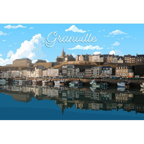 Tableau sur toile illustration Granville 45x65 cm - Impression sur Toile Murale Décorative - Image imprimée en HD sur Toile - Toile sur Châssis en Bois FSC - Fabriqué en France (1/5)