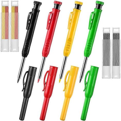 Ensemble de 4 porte-mines de charpentier et 24 recharges (voir photo). (1/5)