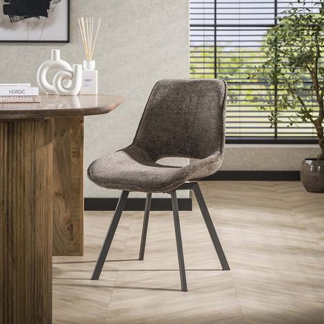 Chaise de salle à manger rotative en tissu chenille Swiff (lot de 4) (1/3)