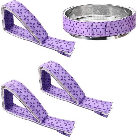 Lot de 3 bandes de cuisson pour gâteaux, pour une cuisson uniforme des couches, bandes de cuisson ajustables, bandes résistantes à l'humidité pour moules à gâteaux, 85 x 4 cm, violet (1/5)