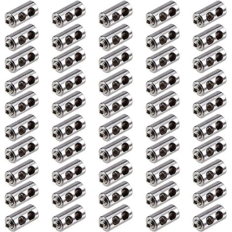 50 pinces compatibles avec les câbles en acier de 2 à 3 mm, les attaches de câbles, les vis réglables, les élingues de fixation en cuivre et les accessoires de fixation. (1/5)