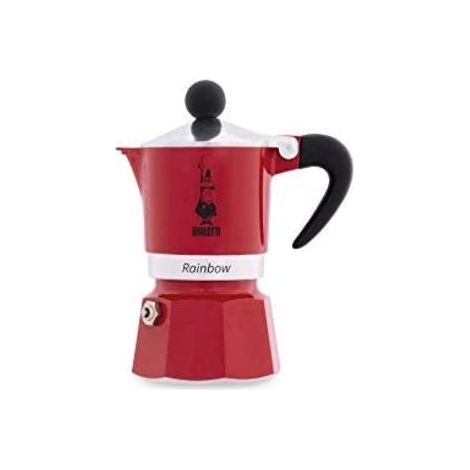 Bialetti Rainbow Caffettiera italiana per caffè espresso, 1 tazza, alluminio, rosso (1/4)