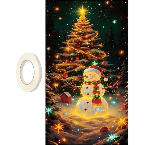 Bannière de Noël pour Porte d'Entrée Fournitures De Fête Fluorescentes 178  Bannière De Porte D'entrée Pour La pour Intérieur Extérieur Véranda Cuisine (1/5)