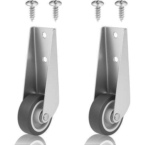 Lot de 2 roulettes de rechange pour portail, roulettes pivotantes en caoutchouc avec poulie de bas de porte, roulettes de support antidérapantes pour portail de jardin, clôture et tables. (1/5)