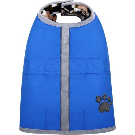 1 Manteau chien réversible imperméable polaire fermeture auto-agrippant hiver extérieur (1/5)