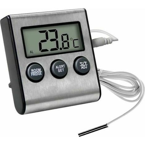 Thermomètre de congélateur numérique avec alarme de température, affichage en temps réel, étanche et précis (- 50 ° C à + 70 ° c), idéal pour les réfrigérateurs, les chambres froides et les entrepôts (1/5)