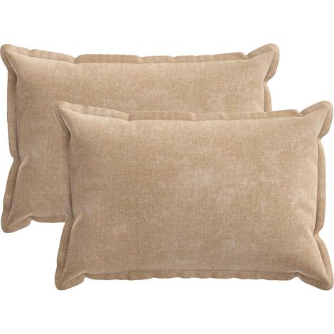 Housse de coussin 2 pc HOUTEN Taupe 30 x 50 cm Tissu Chenille vidaXL