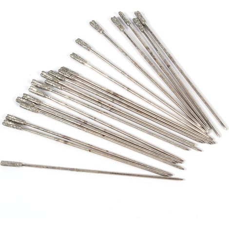 20PCS 1mm Diamond Coated Lapidary Drill Bits Solid Bits Needle For Jewelry Agate