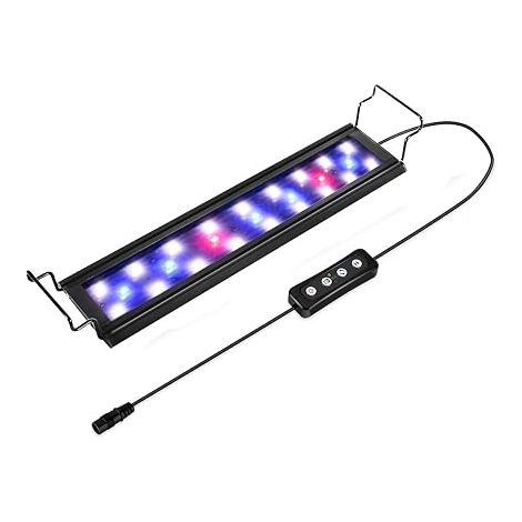 Aquarium Light, LED Ramp with Timer, Dimmable, Adjustable Stand for Lighting (White, Blue, Red) (1/5)