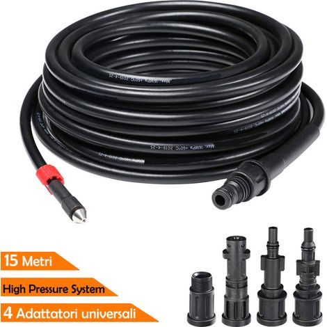 Micro Sonda Sturatubi Spurgatubi Idropulitrice 15 Metri Antipiega 4 Adattatori (1/5)