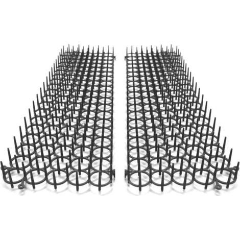 Lot de 2 Grilles Anti-nuisibles - Pic Anti Pigeons, Oiseaux, Chats - Repulsif Naturel et Ecologique pour Jardinières et Potagers - Protection Immédiate - Découpable et Modulable - 49 X 14 CM