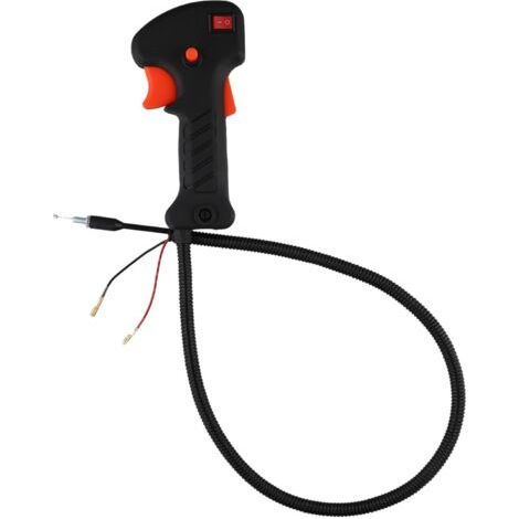 Impugnatura per decespugliatore con cavo di sblocco dell'acceleratore da 80 cm, adatta a decespugliatori da 26cc, 32cc, 33cc, 43cc e 52cc. Compatibile con diverse marche. Colore arancione. (1/3)