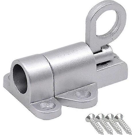 Outil de verrouillage pour trappe de grenier avec verrou à ressort et support en alliage d'aluminium [DB] Argent Argent