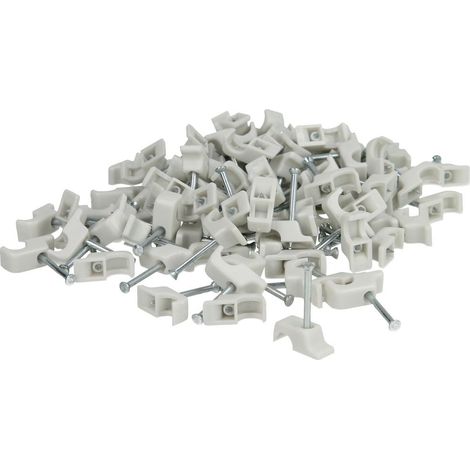 Bi-clou mit 25 mm Stahlnagel für Durchmesser 7-11 mm, Emb 100 p, hellgrau