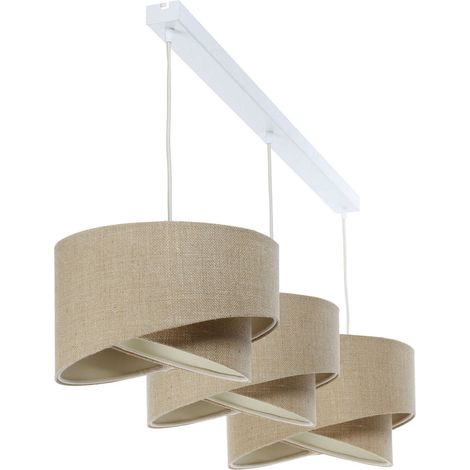Suspension boho en jute et lin style naturel réglable - Beige naturel jute et lin (1/5)